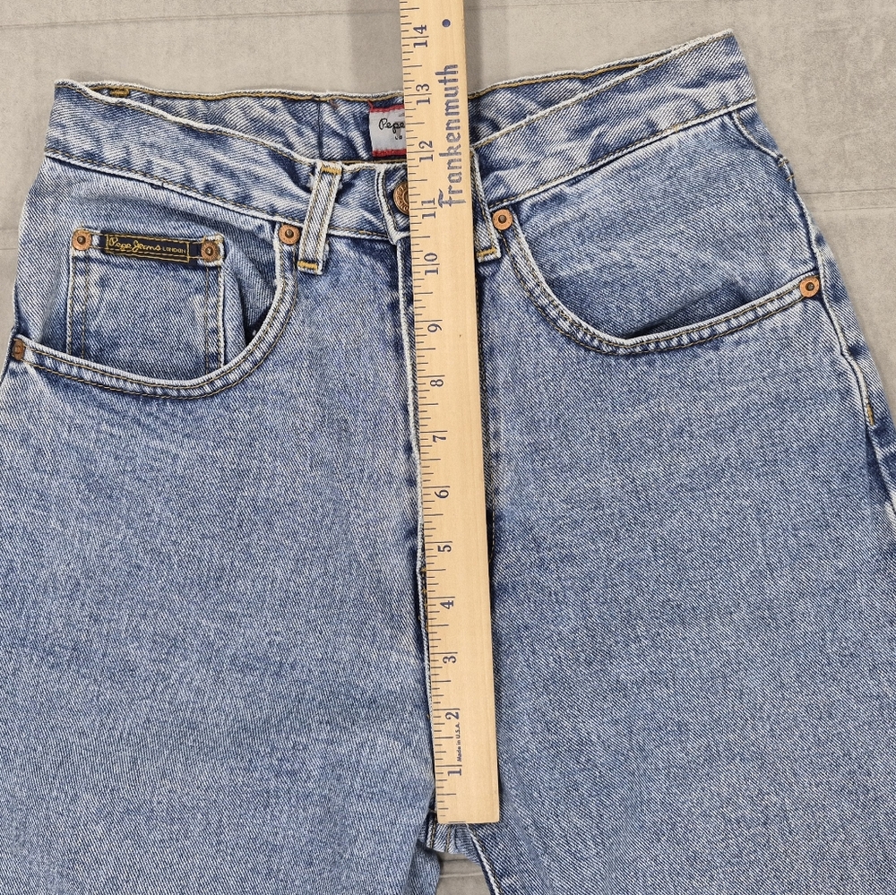 Vintage 90s Pepe Jeans London jeans women's 28 high rise tapered leg cotton - Picture 6 of 12